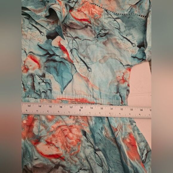 Soft Surroundings Blue Marble Shirt Dress Plus Size 3x - Picture 9 of 10